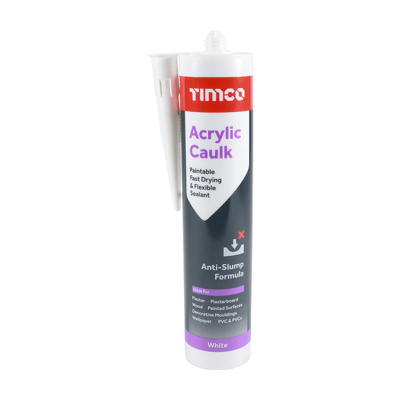 Acrylic Caulk - 300ml -TIMCO 732871 - 12 Tubes