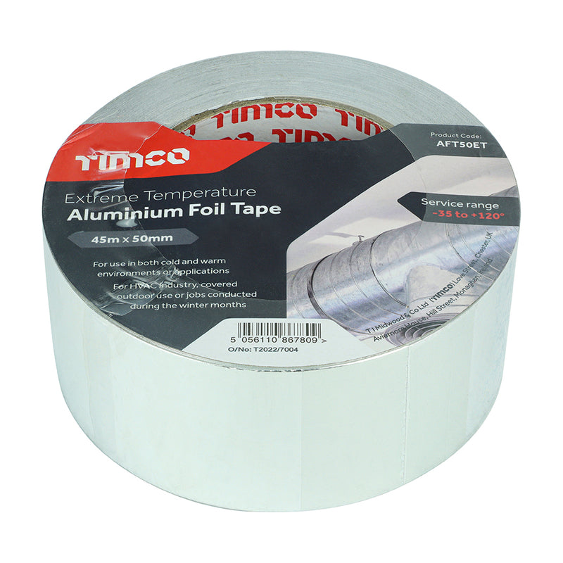 TIMCO Aluminium Foil Tape Extreme Temperature - 45m x 50mm