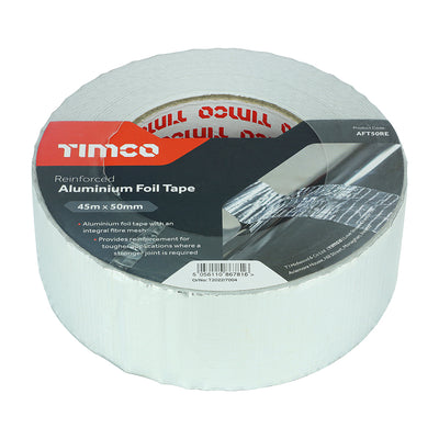 TIMCO Aluminium Foil Tape Reinforced - 45m x 50mm