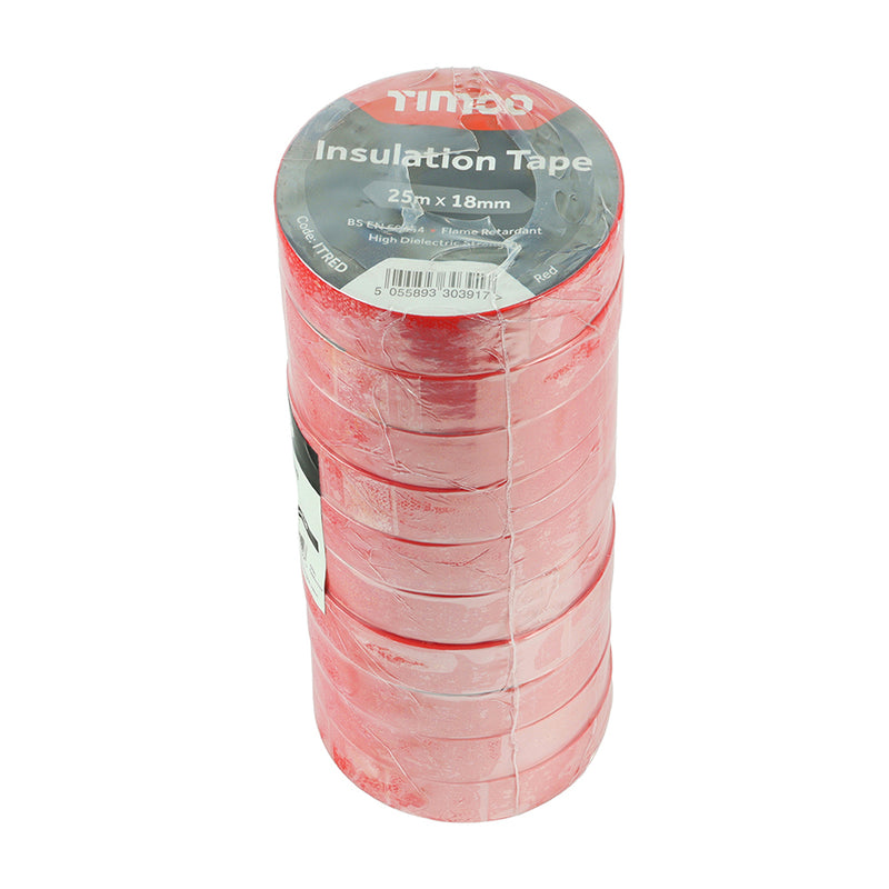 TIMco PVC Insulation Tape Red - 25m x 18mm