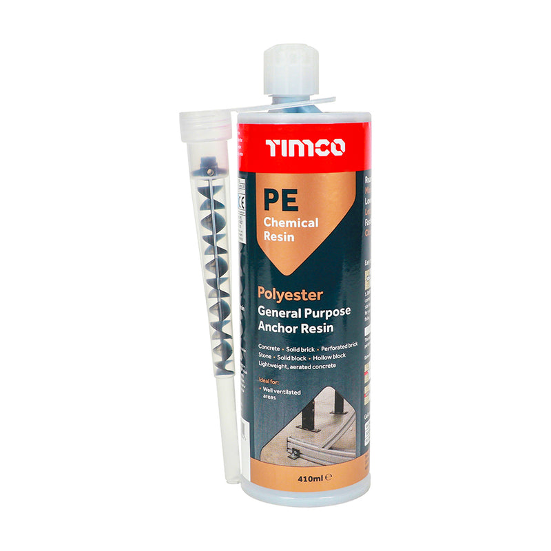 Polyester Chemical Anchor Resins - 410ml -TIMCO PE410 - 12 Tubes