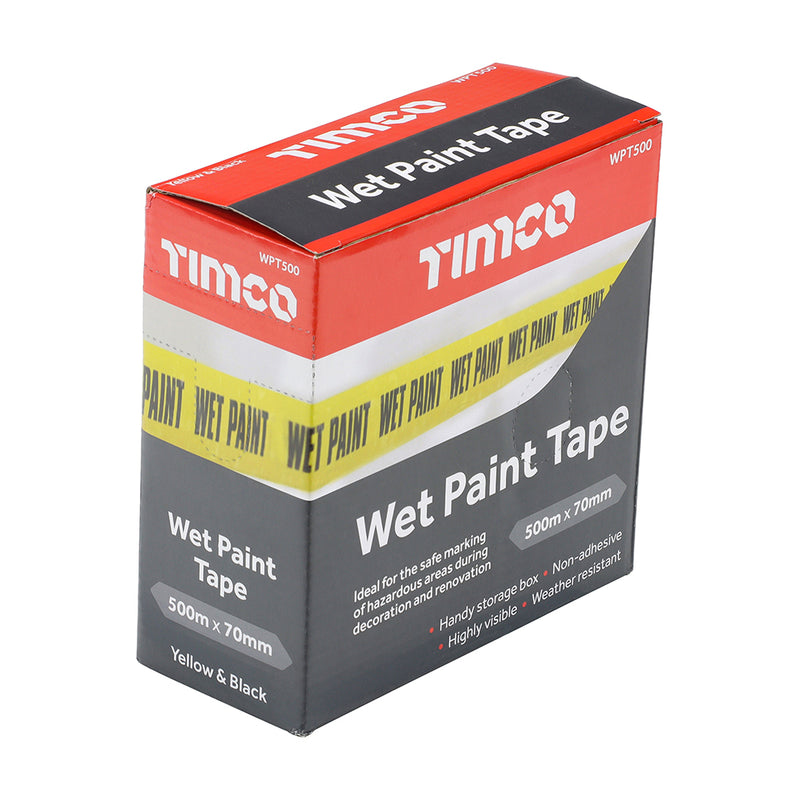 TIMCO Hazard warning caution yellow black wet paint tape with dispensor